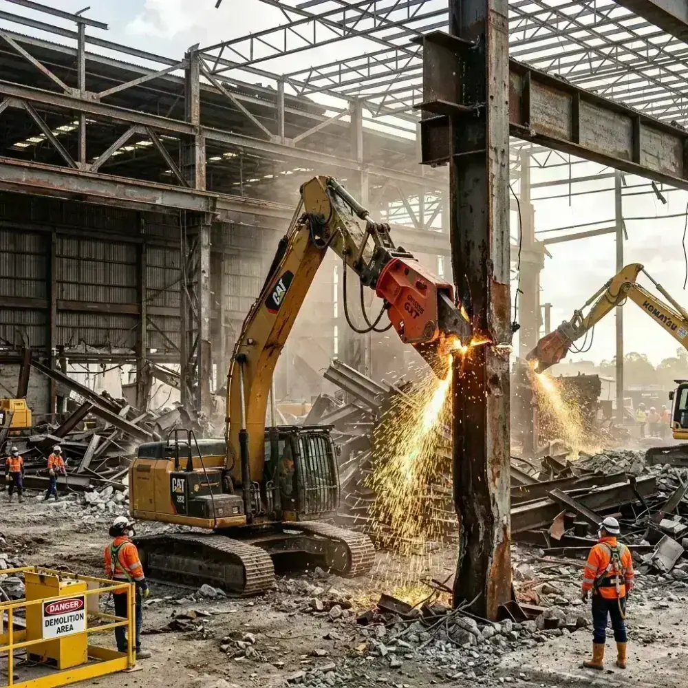 วิศวกรรมรื้อถอนอาคารขนาดใหญ่: เทคนิคการถ่ายน้ำหนัก (Load Transfer) และ Top-Down Demolition